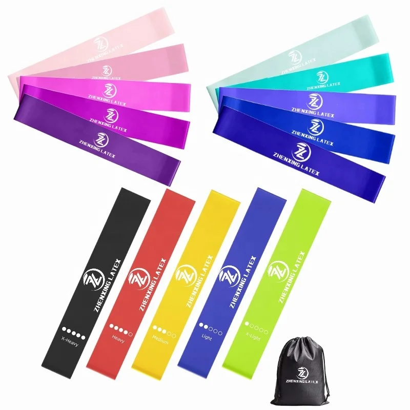 2024 Custom LOGO Elastic Rubber Bands For Fitness Workout Equipment Training Exercise Gym Strength Latex Looped Resistance Bands