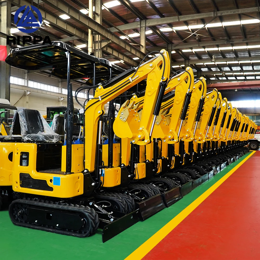 Rippa Mini Excavator Manufacturer Earth-moving Machinery 1 2 1.5 3 Ton Small Micro Mini excavator Digger