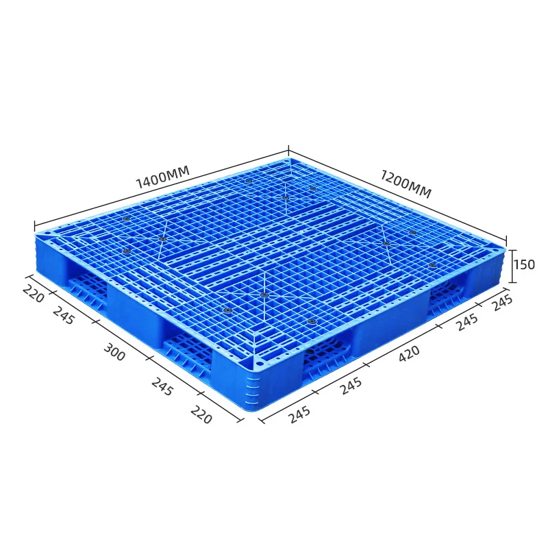 1400*1200*150MM Metal rack storage systems reusable industrial steel pallet warehouse double side face stackable plastic pallet