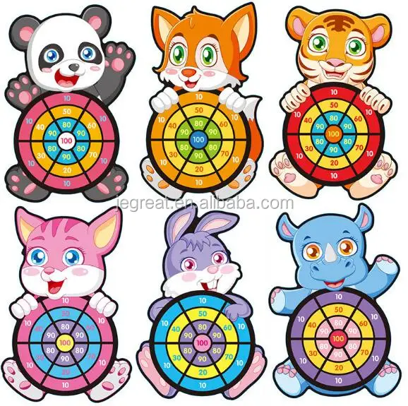 Cute animal design Dart Board Game with 3pcs Sticky Balls for kids