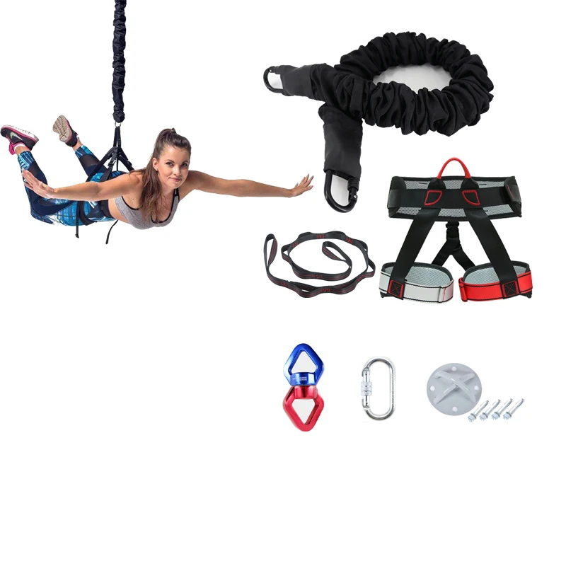 New Adjustable Bungee Dance Safety Belt Jumping Adults Bungee Aerial Yoga  elastic bungee cord resistance training Fitness
