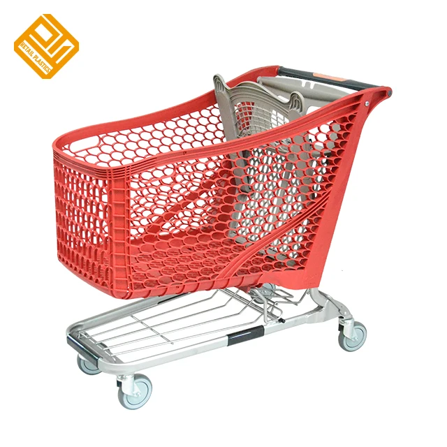 220L Large Capacity Plastic Supermarket Trolley Shopping Cart