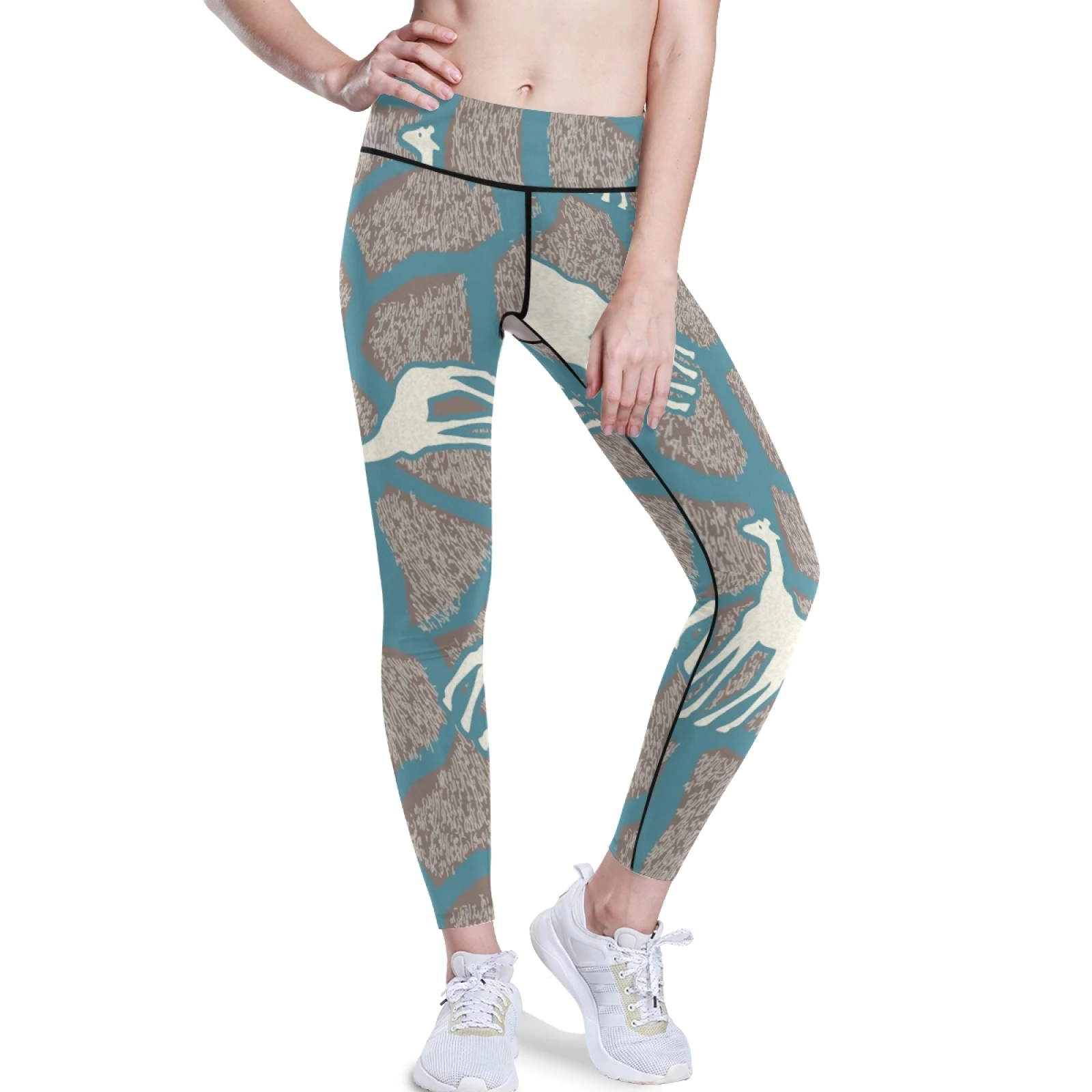 
New Arrival Custom Women Workout Leggings Pattern Printed High Waist Yoga Leggings with Invisible Pocket Ladies Elastic Pants 