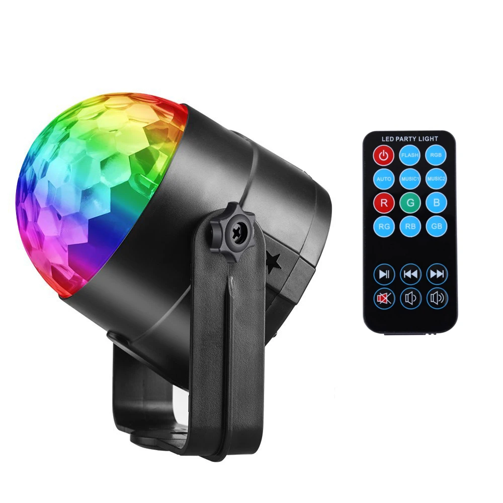 Пульт дистанционного управления Мини RGB светодиодный хрустальный диско-шар огни сценический магический эффект освещение для вечеринок