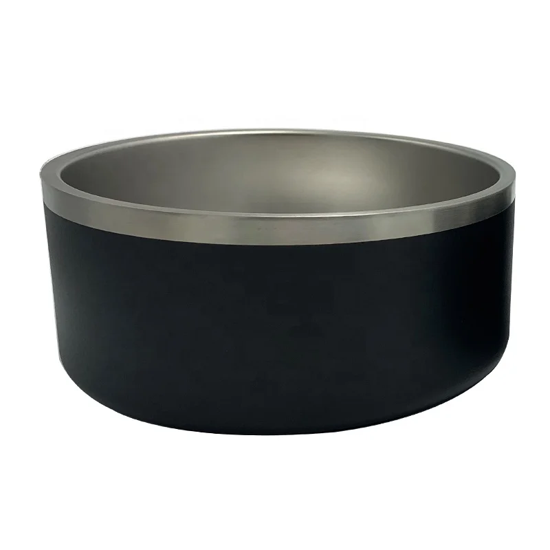 Custom 64 ounces personalized metal stainless steel non-slip pet dog food feeding bowl