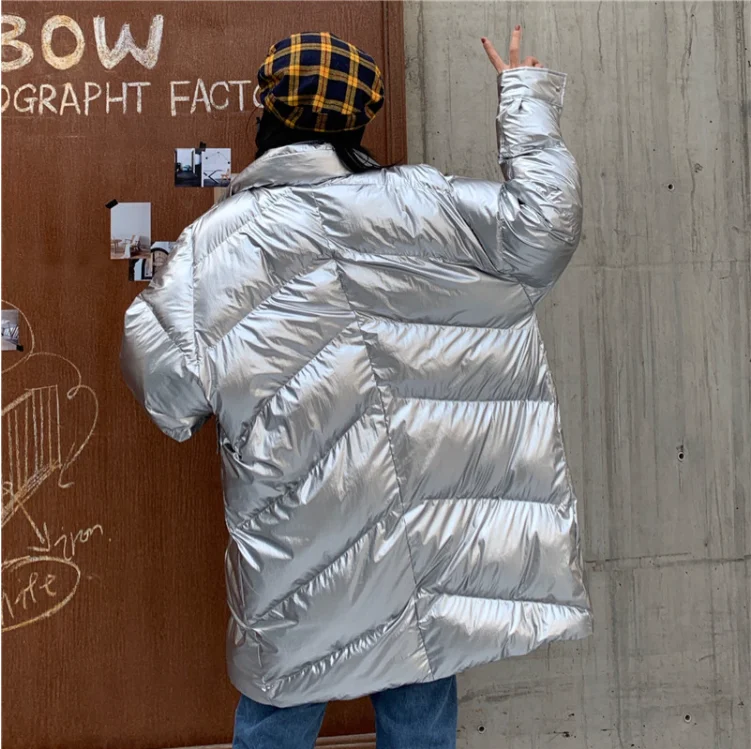 Fashion Long Winter Coat Shiny Puffer Jacket Long Down Jacket Winter Jacket For Women