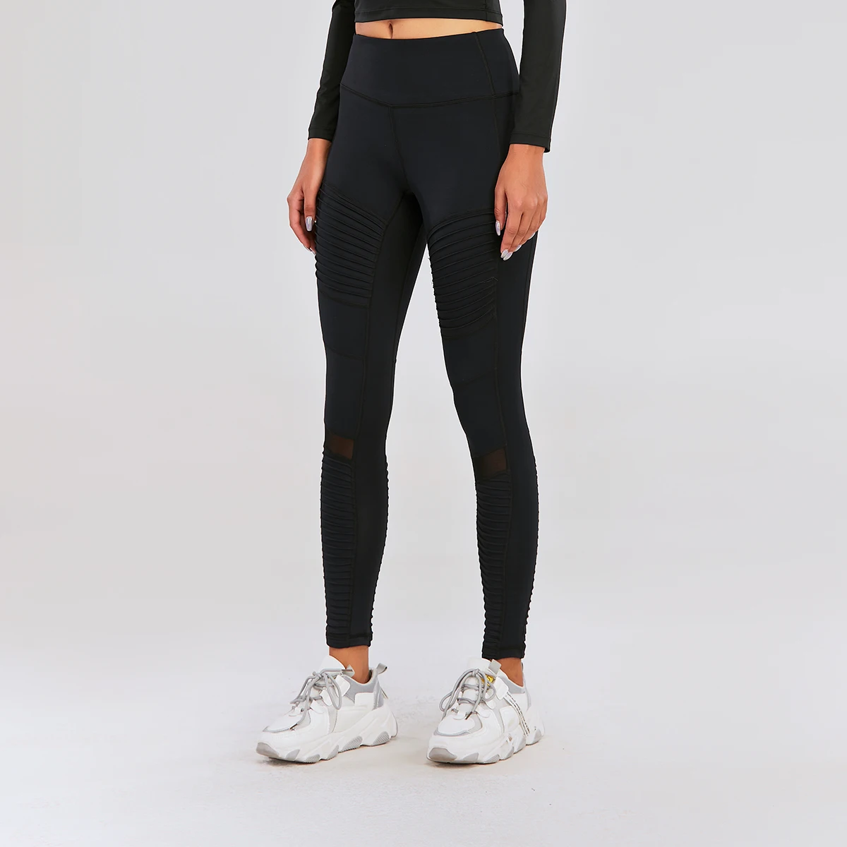 JIEJIN Good Quality Woman Soft Nylon Spandex High Waisted Gym Fitness Sports Tights Leggings