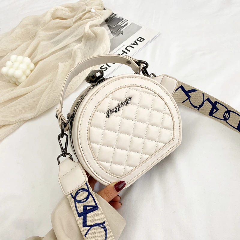 2022  Designer Solid Color Round Bags Chain Small Purses and Handbags Lady Shoulder Women Crossbody Bag