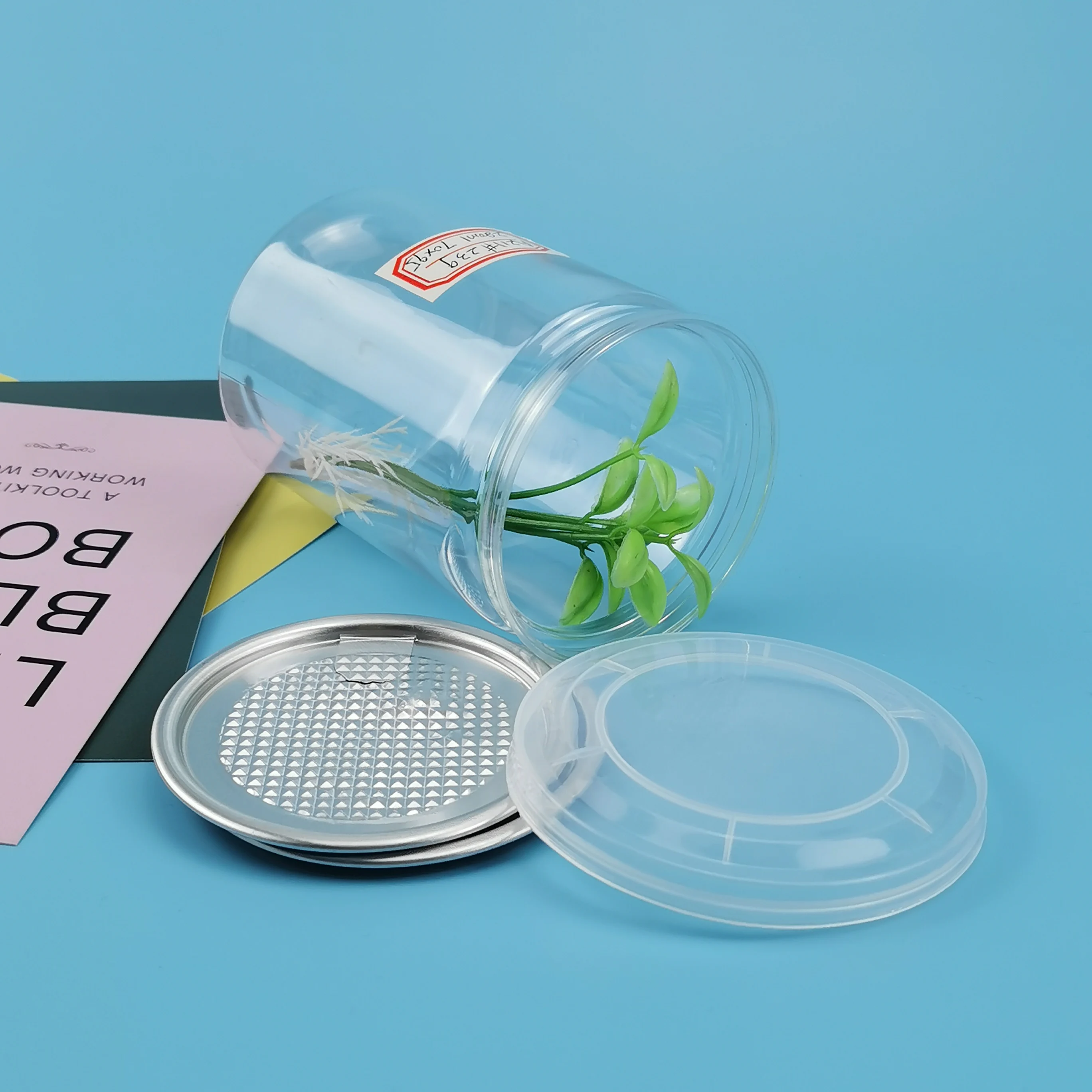 plastic storage jars 5 canning jars with split lid 8 oz pet plastic jar with cap 16 oz