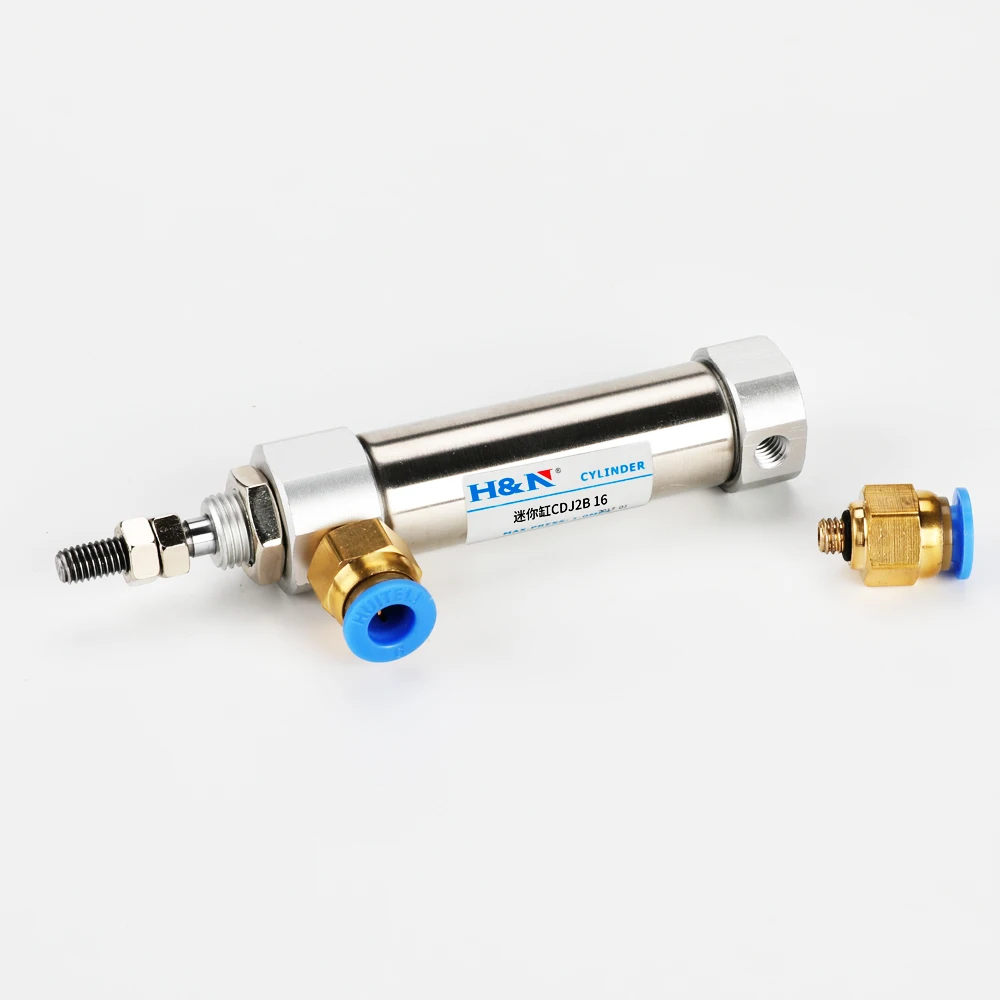 PB stainless steel miniature pneumatic CDJ2B cylinder bore 16/20/25/32 stroke 50/75/100/125/200 double-acting small pen cylinder