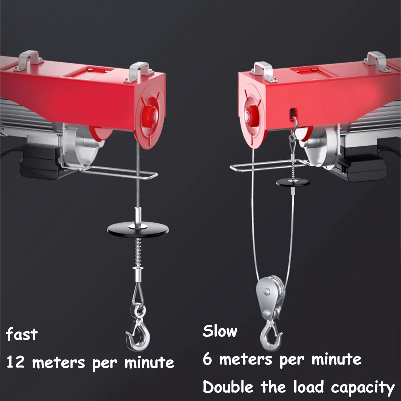 Factory direct supply 1t Micro Electrical Lifting Pulley wire rope crane hoist with remote control winch Mini Construction Hoist