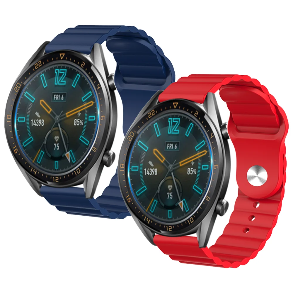 22mm 20mm wave pattern silicone strap for Galaxy watch 46mm 42mm sports strap for Samsung Gear S3 Huawei watch GT2 Amazfit 47mm