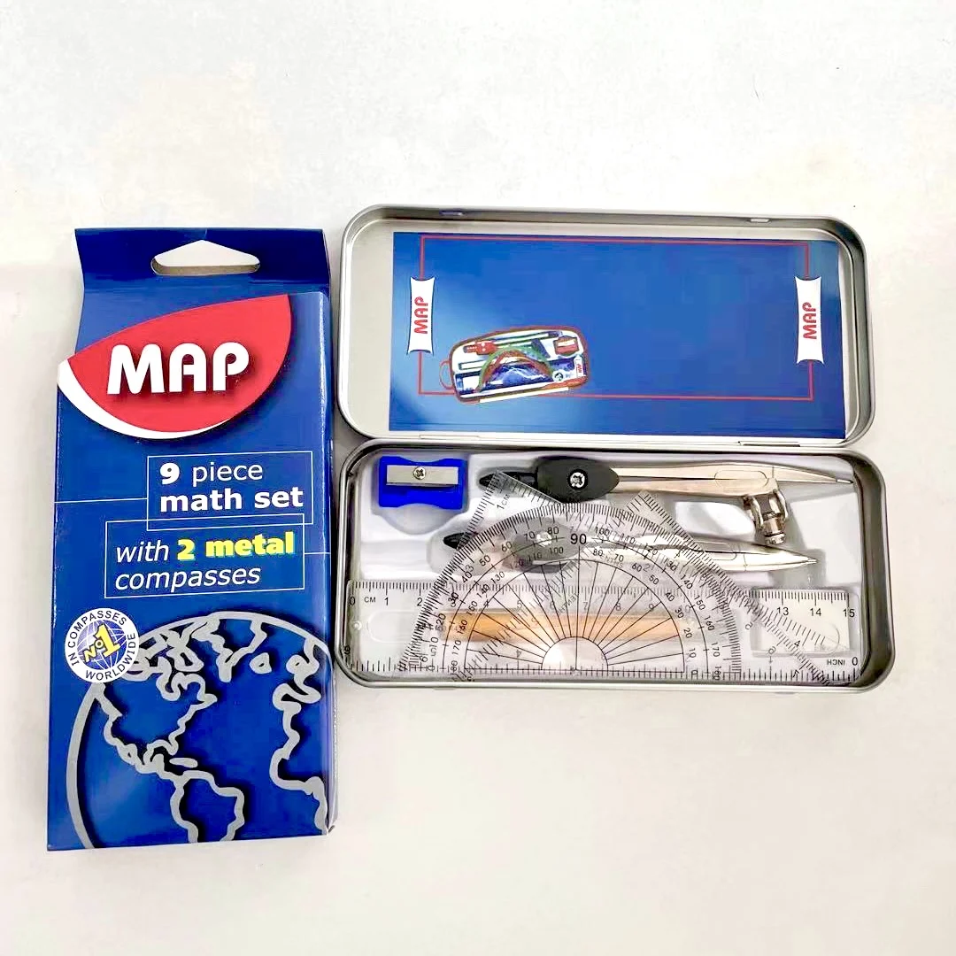 Карта математический набор, 9 шт геометрические наборы, набор математики
