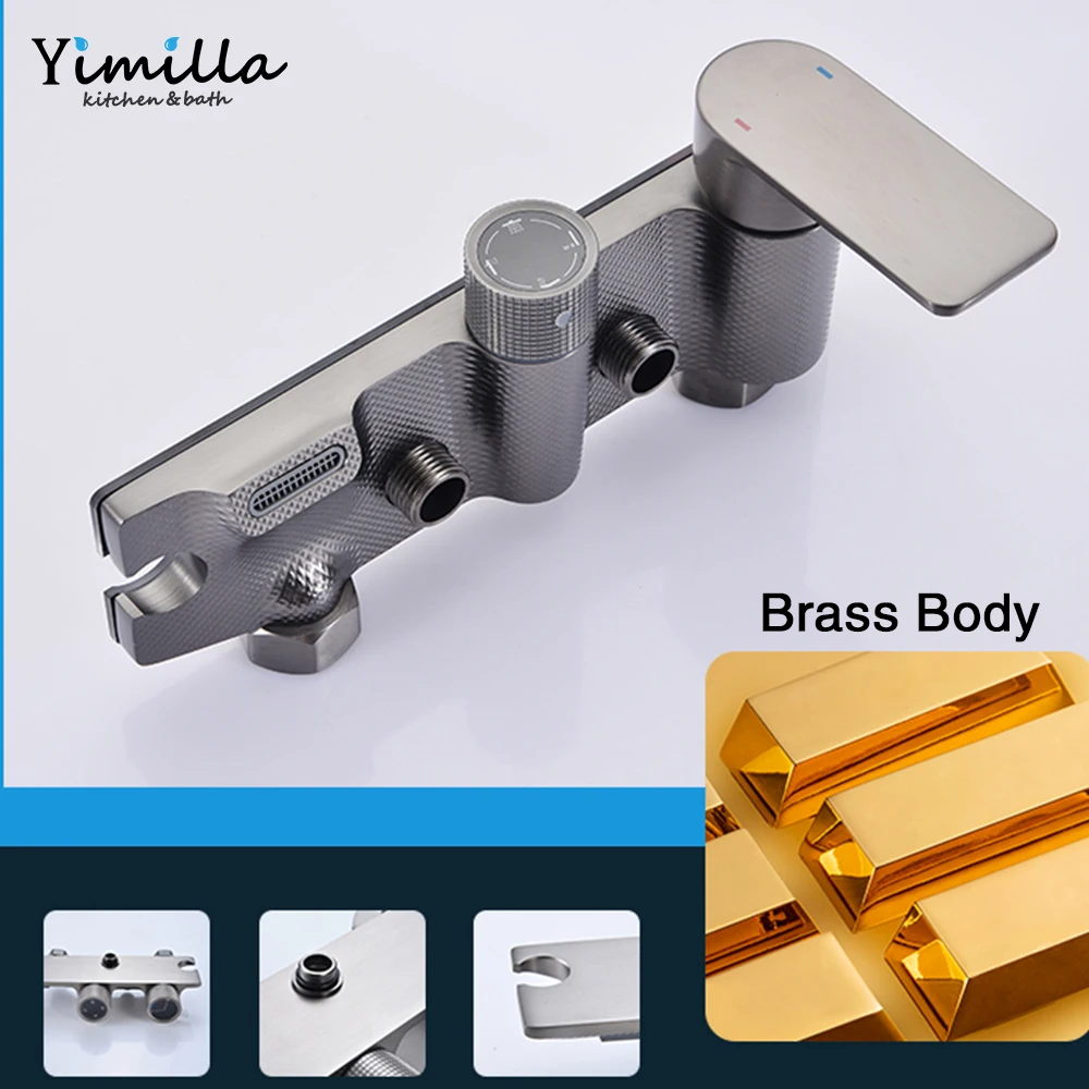 Whole sale cheap price luxury digital piano shower mixer gun grey bathroom shower set for project