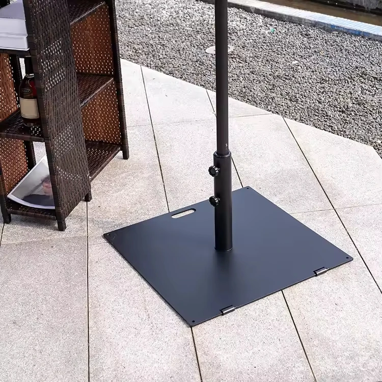 JH-Mech Custom Square Steel Plate Stand Heavy Duty Stand Weight Pre-filled Outdoor Market Patio Umbrella Bases