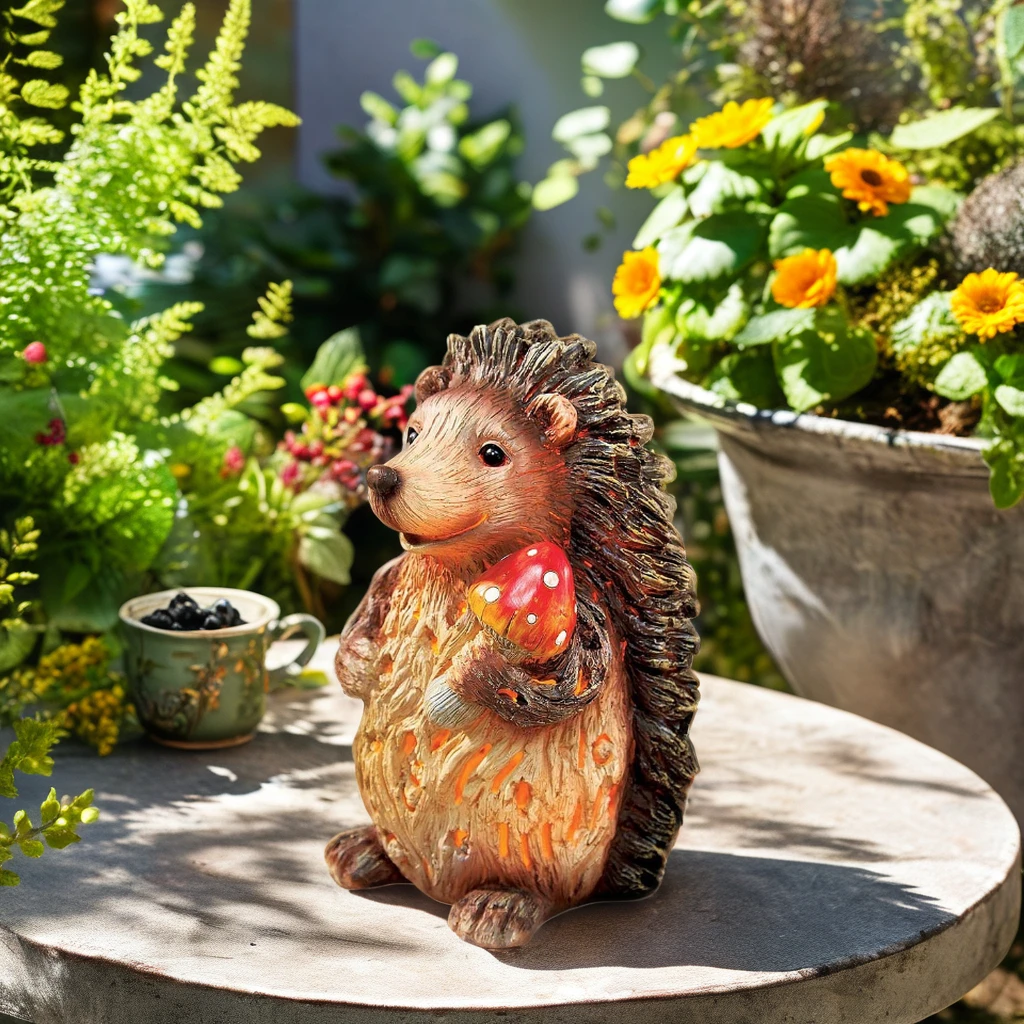 Садовая лампа с ежом деревянная полимерная батарея источник питания светодиодная Солнечная