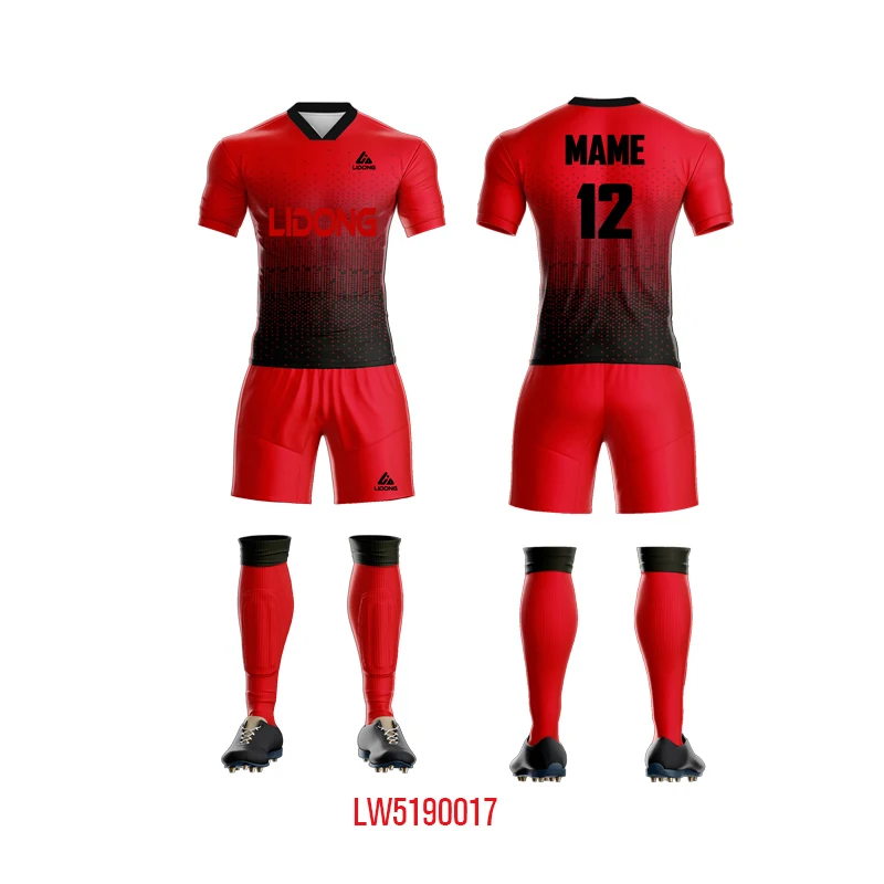 LiDong Fast Shipping Soccer Jersey Profession Quick Dry Breathable Football Soccer Jersey Wear for Team and University