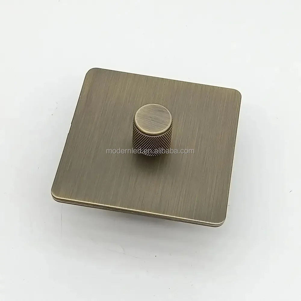 86 Wall Switch Dimmer Home Hotel Stainless Steel Panel Metal Vintage Light Switch Dimmer