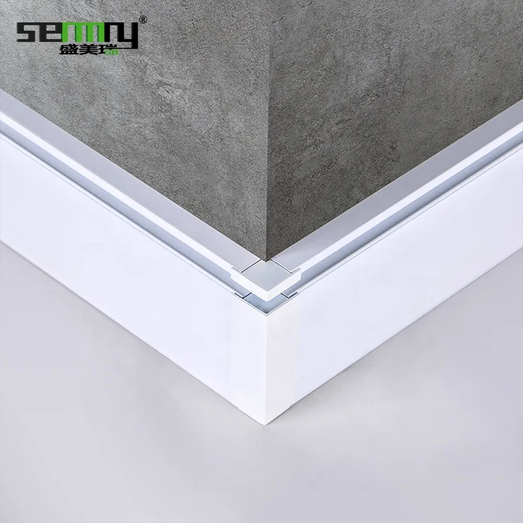 Decorative white aluminum skirting boardwite Skirting Baseboard tile skirting accessories aluminum baseboard  lights floor skirt