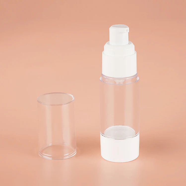 Wholesale Plastic Clear Cosmetic Acrylic Airless Pump Bottle 50 ml Bottle Custom Logo Airless Pump Cream Bottle