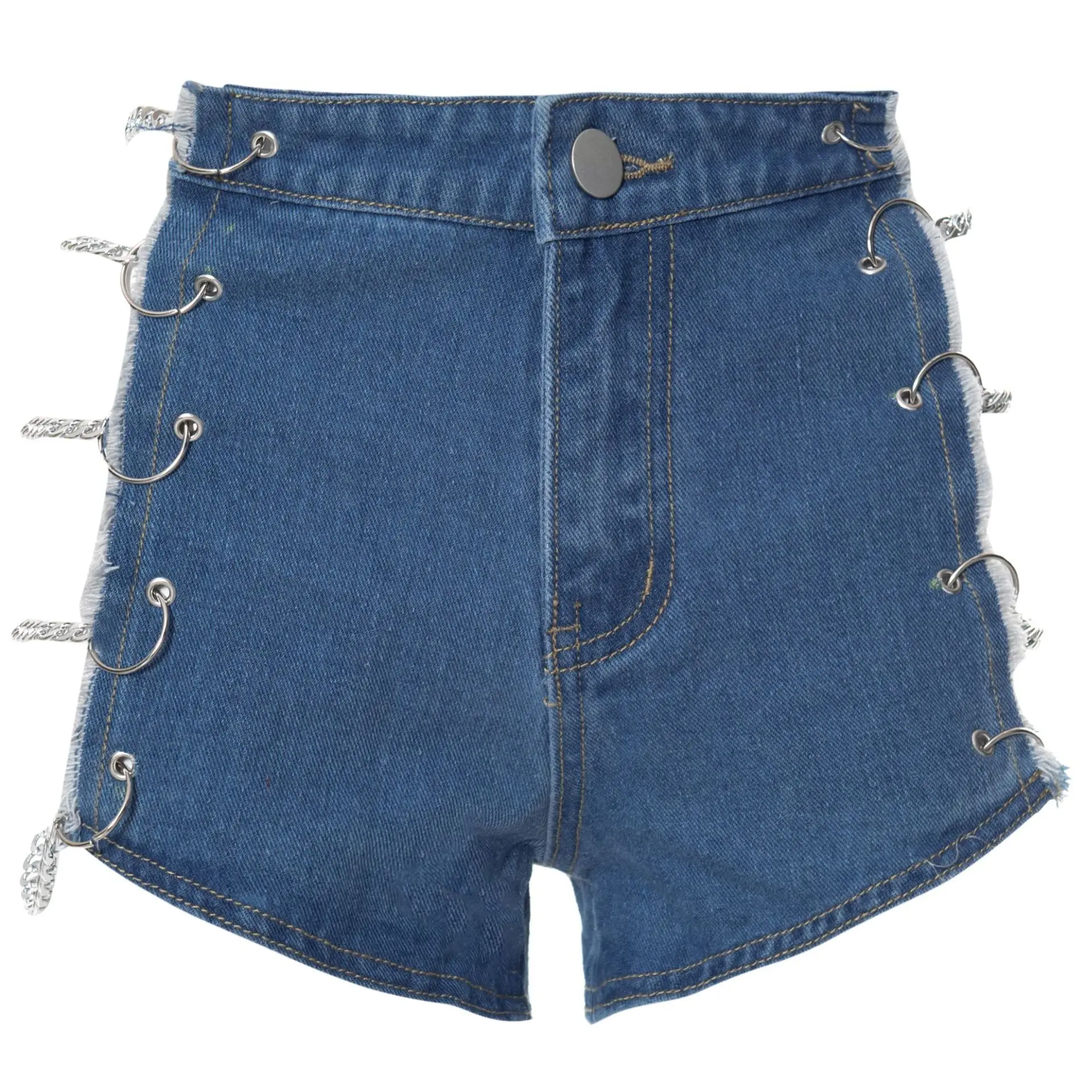 Hot Sale Newest sexy personalized corn-chain hollow out jean shorts for women 2022