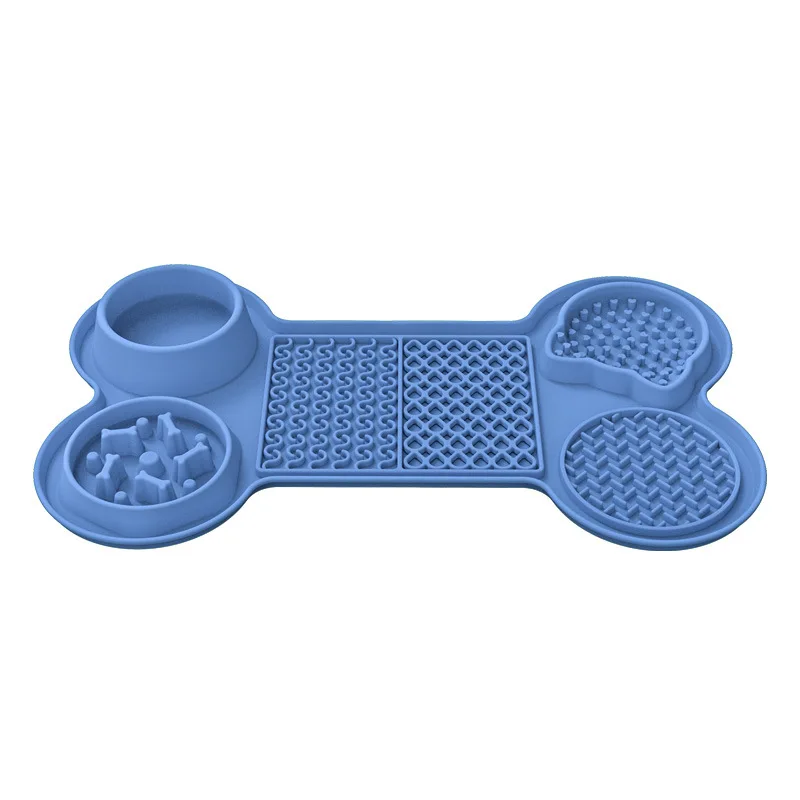 Silicone All in One Non Spill Double Portable Dog Bowl Mat for Indoor