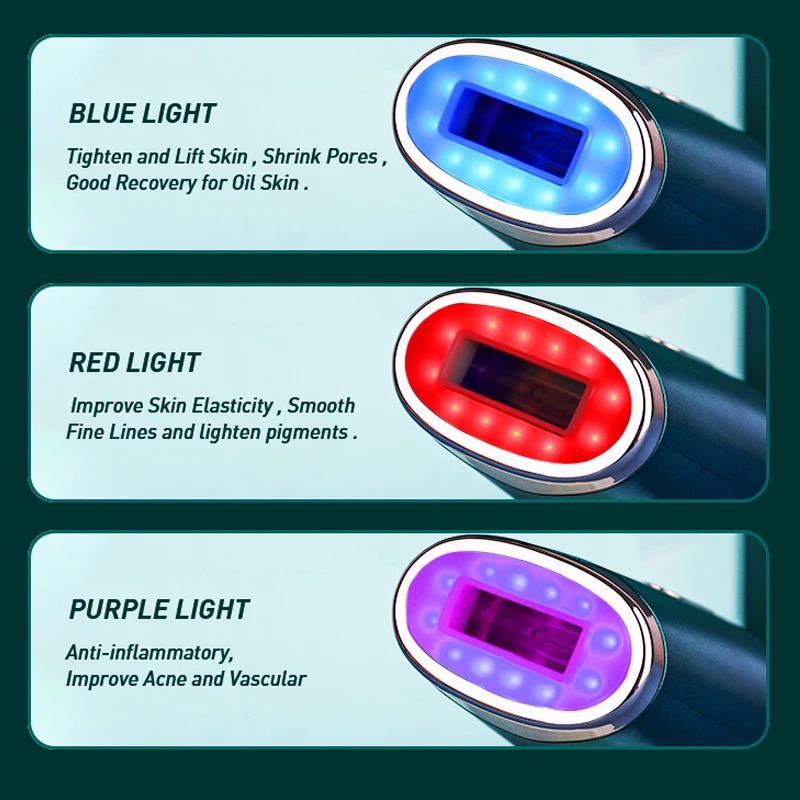 2023 New permanent IPL epilator at home IPL hair removal machine with 3 colors LED light therapy