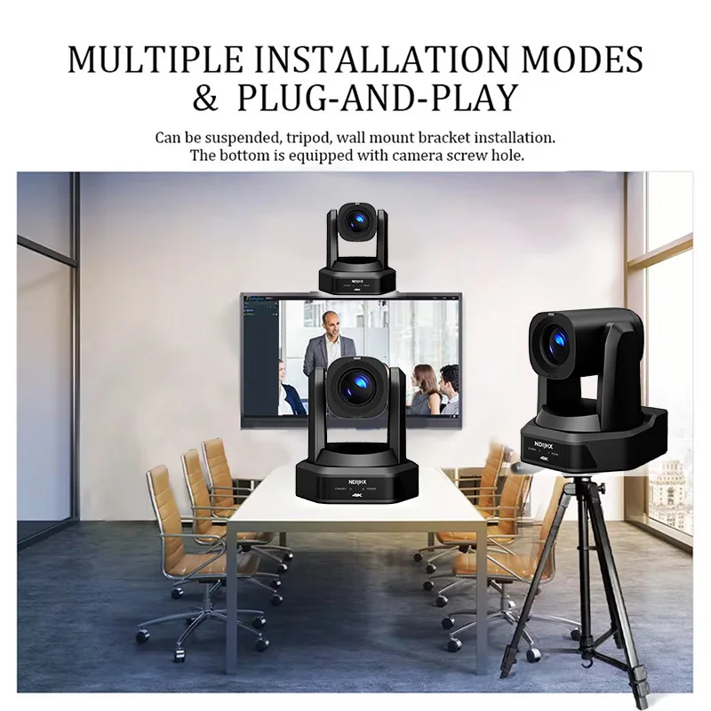 Best Broadcast POE 4K 8MP PTZ Optics Streaming Camera with H DMI+LAN+USB 4K 60FPS vMix On vif for Church