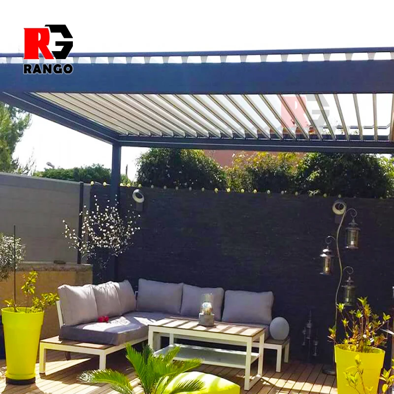 Customized Motorized Bioclimatic Remote Control Aluminium Slat Pergola Affordable Pergola Aluminium Profile For Pergola