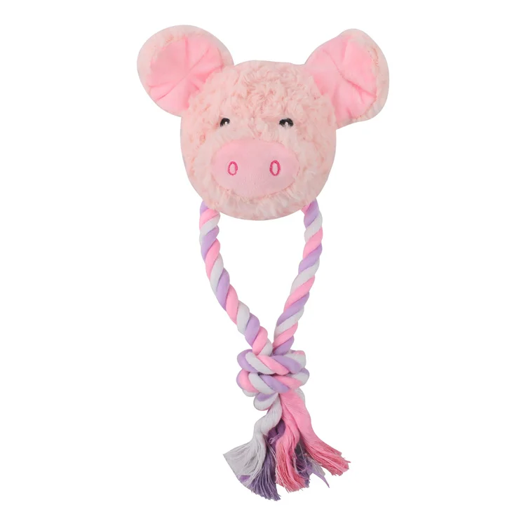2022 D KING Korean cute plush chew pet toy hemp cats and dogs tug chew rope squeaking rabbit toy for dog