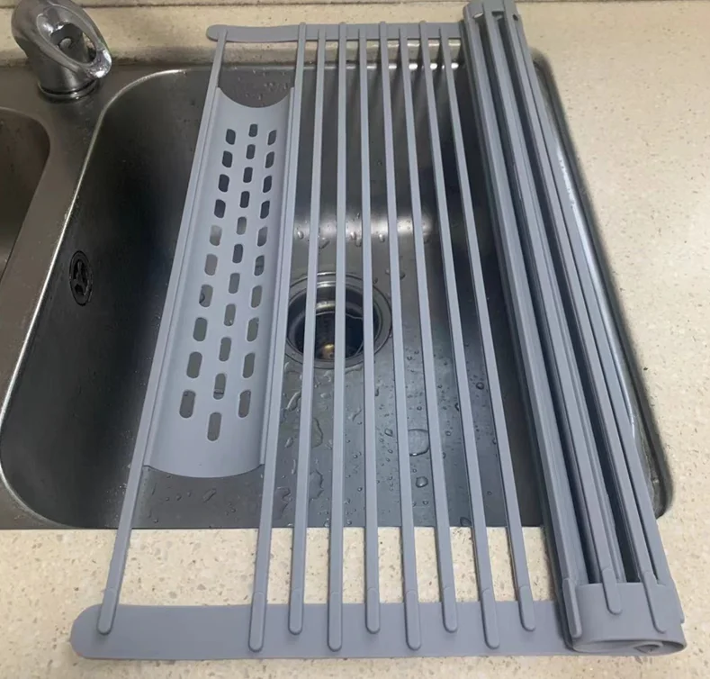 Large Roll Up Dish Drying Rack for Kitchen Sink - Over Sink Dish Drying Rack to Dry Dishes