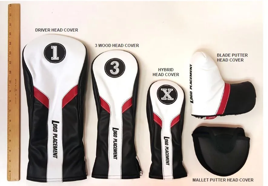 Golf Head Covers for Driver & Fairway Woods PU Leather Headcovers Designed to Fit All Woods and Drivers