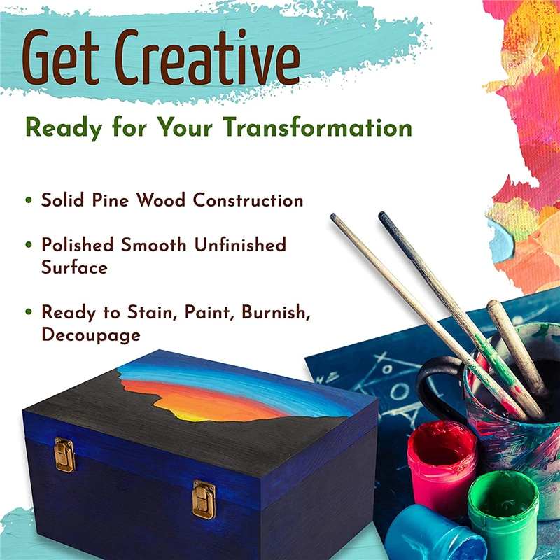 NEWELL Wood Gift Box with Lid Bamboo Material for Packaging Souvenirs Jewelry Collectibles Treasures Shop Photos Included