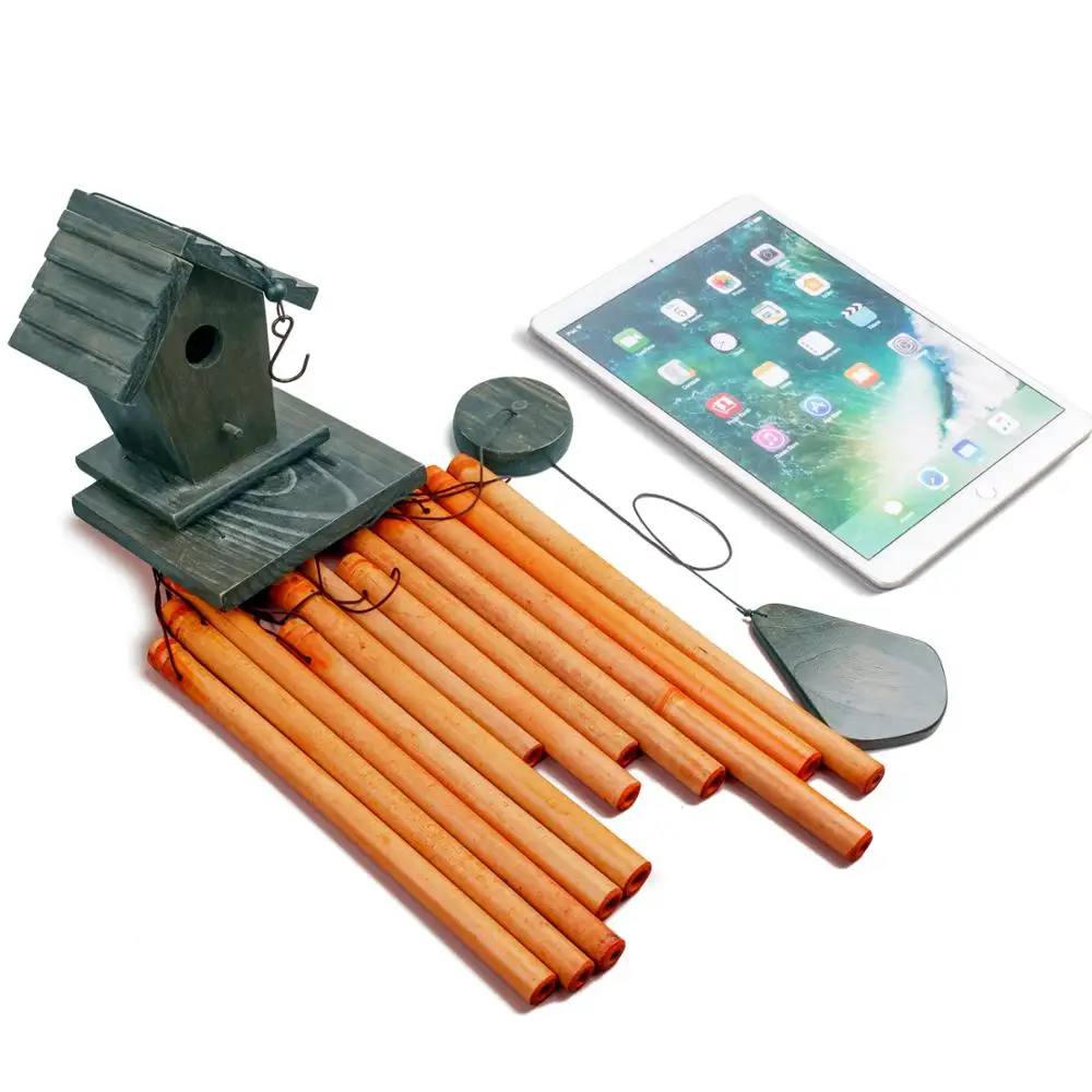 
Bamboo Wood Birds house Wind Chimes Indoor Outdoor Bell Traditional Handmade Windchime Tuned Chime Wholesale OEM Customize LOGO 