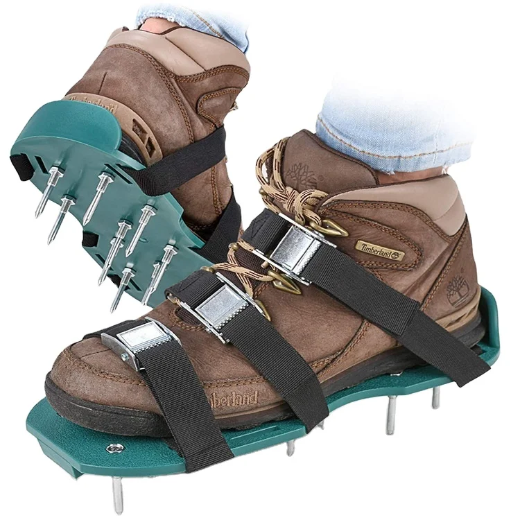 Adjustable Stylish One-Size-Fits-All Garden Lawn Aerator Spike Spiked Shoes Triple Bulk Stramps Seeding Farm