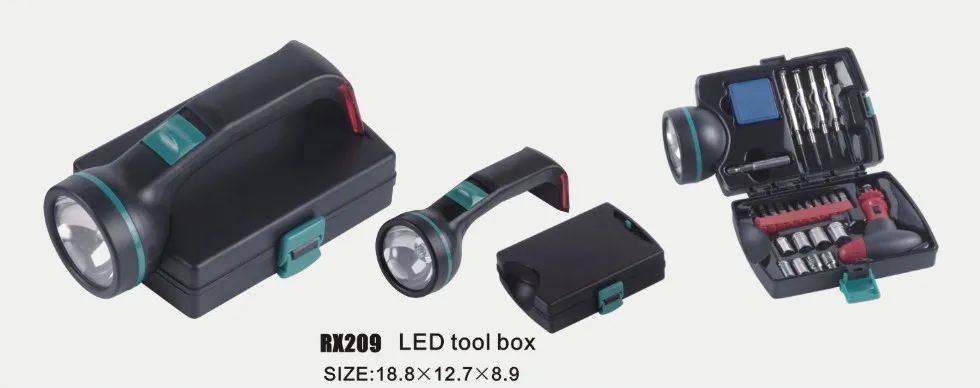 26pcs portable LED flashlight hand tool set for promotion