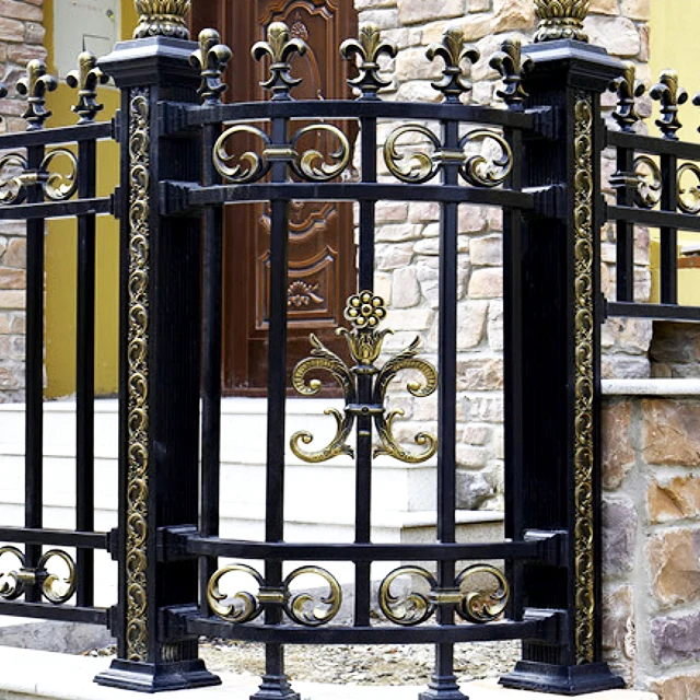 Cheap China Outdoor Yard Decorative Cast aluminium Houses Gates and Fence Railing Panels Metal No Dig Aluminum Fence