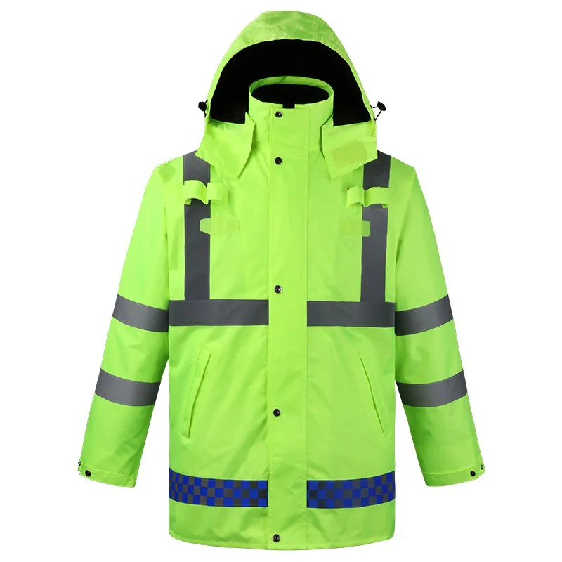 
Reflective cotton-padded jacket High-speed traffic safety suit cycling fluorescent raincoat overalls 