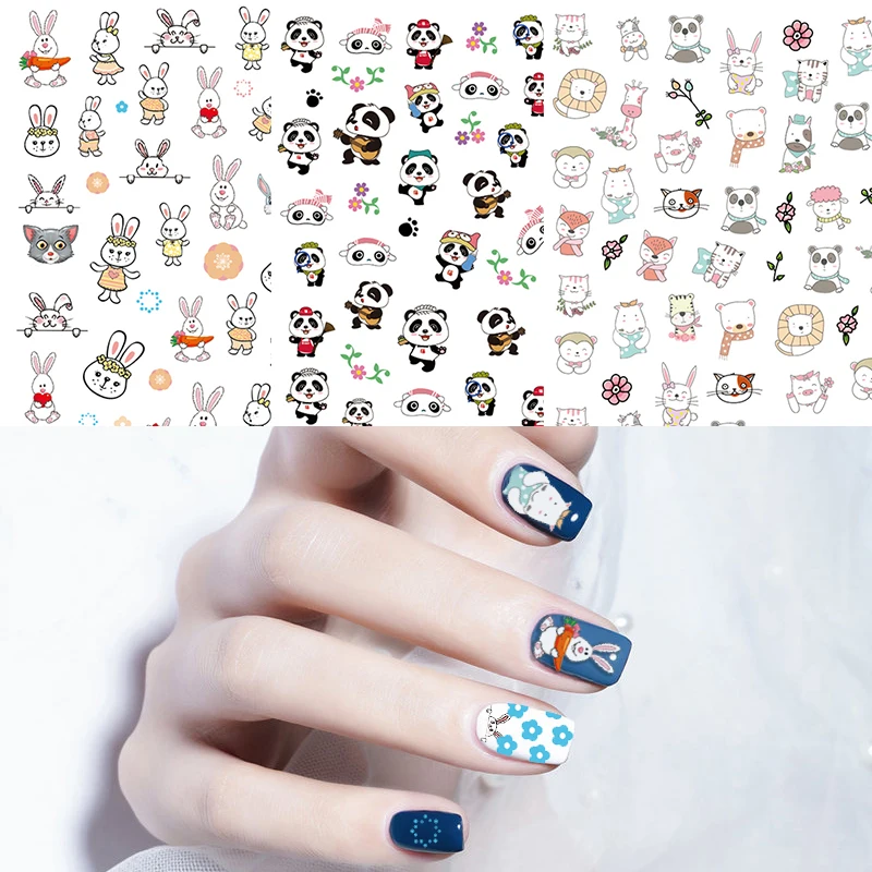 New cartoon animal 3D nail stickers cute panda koala teddy bear  nail stickers