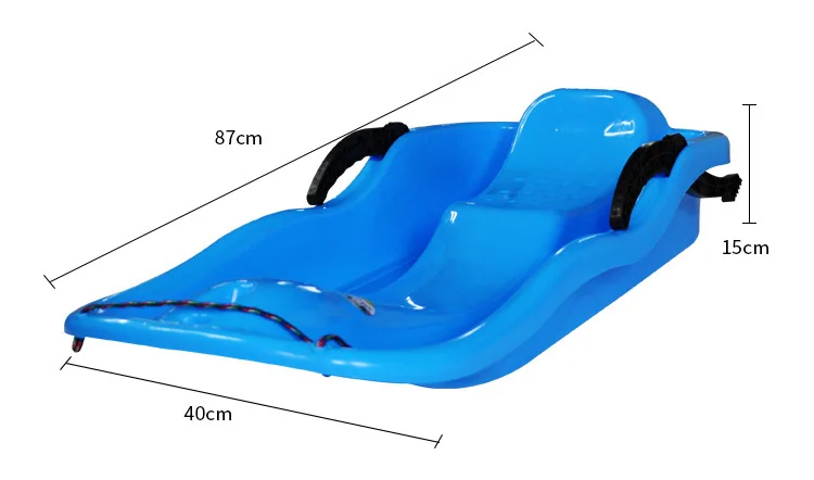 Portable Plastic Snow Slider Bobsled Sand Grass Toboggan Sled with Brake Factory OEM plastic snow sledge for adults
