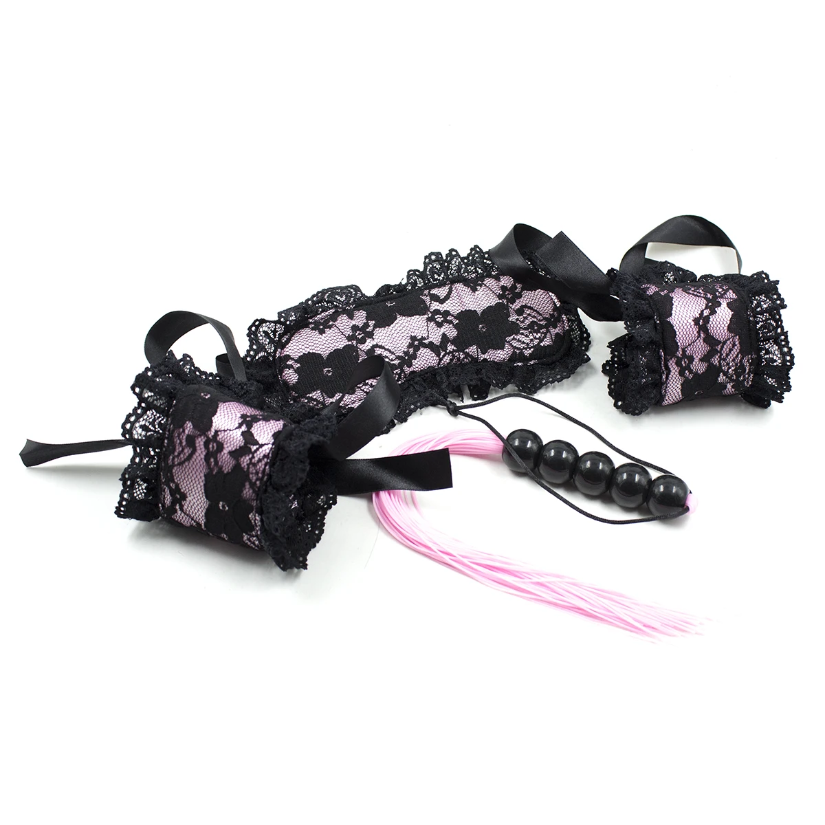 BDSM Bondage Slave Sex Toys Lace Blindfold Handcuffs Shackles Set for Couple Game
