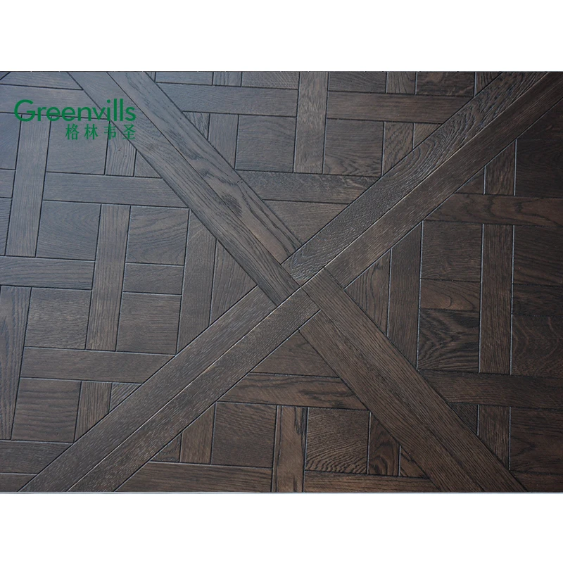 Dark color engineered oak parquet , white oak natural wooden flooring +solid wood floor