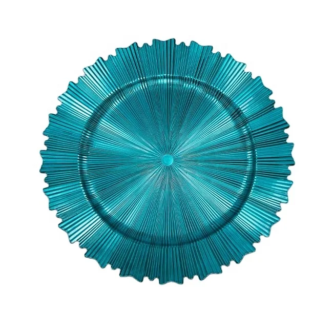 Factory Direct Cheap Green Blue Wicker Plastic Charger Plates For Wedding Decorative
