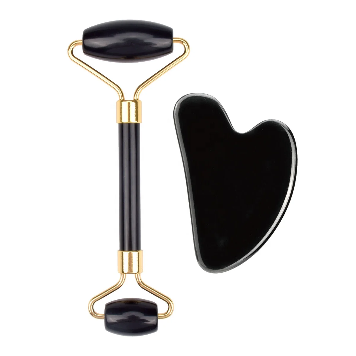 Mushang Natural Jade Face Roller Guasha Massage Tool Facial Massager Custom Logo Jade Roller and Gua Sha Stone Set