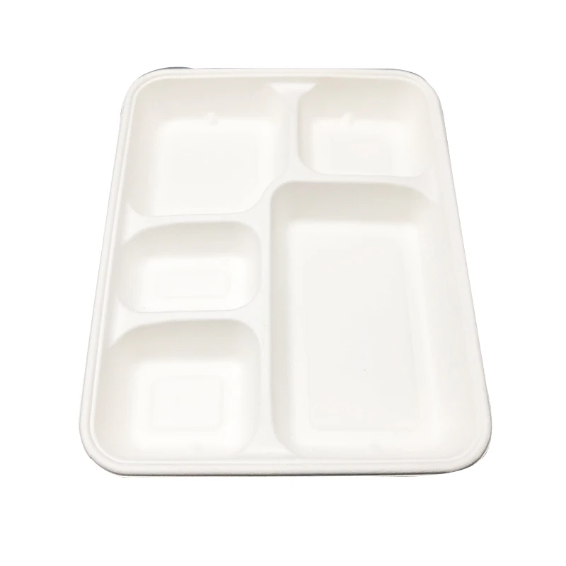 Chinese fast food bagasse box eco friendly promotional biodegradable disposable bagasse lunch box packaging