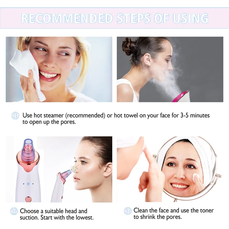 Microcrystalline Liposuction Vacuum Blackhead Remover Apparatus Electric Artifact Facial Beauty Pore Cleaner