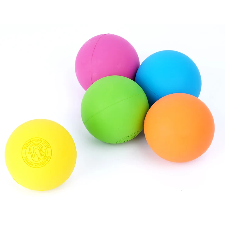 wholesale durable Custom engraved printing dog ball Sports fitness rubber Bounce lacrosse massage ball