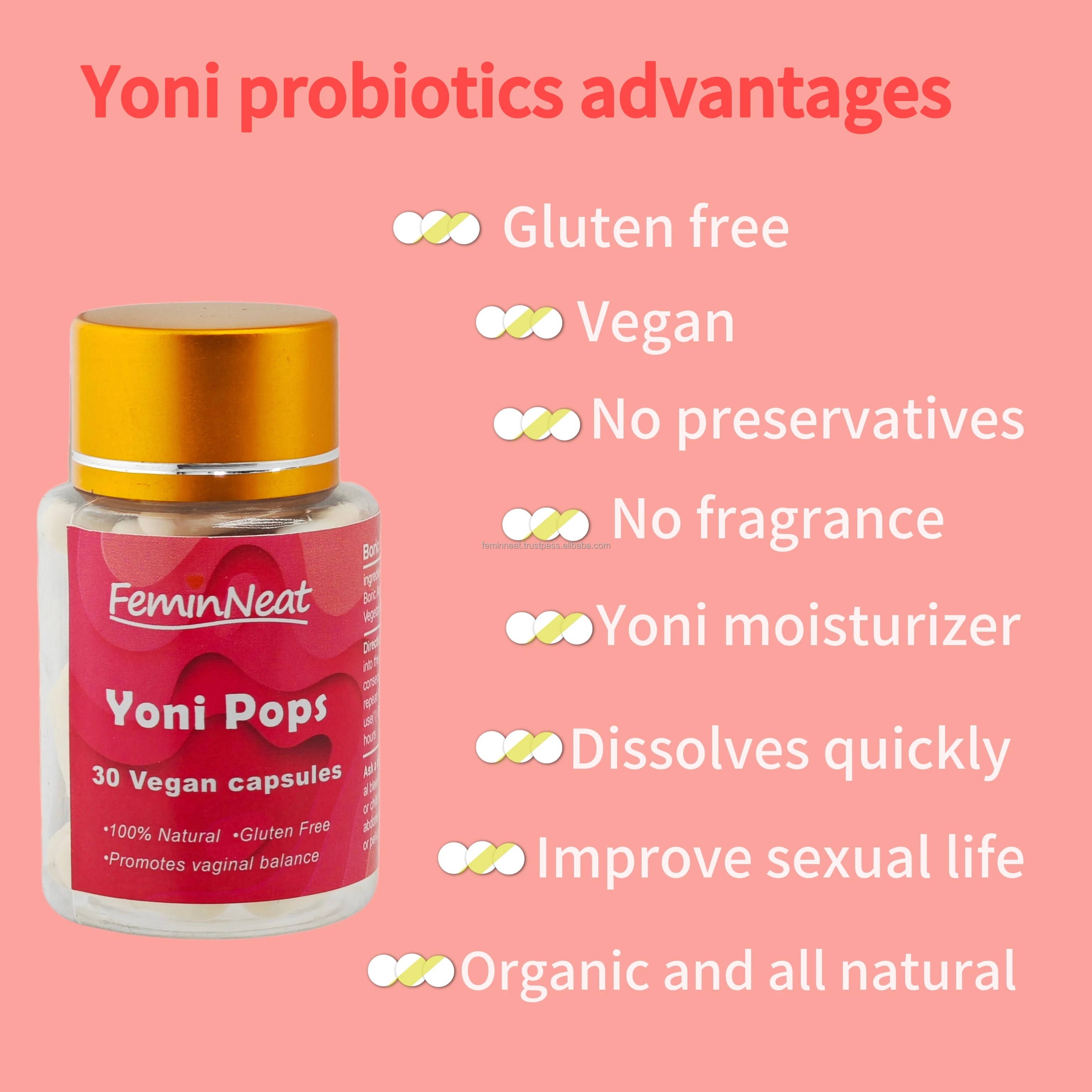 Feminine Vagina Pop Pills For Vaginal Dripping ODM Private Label Female Hygiene Products Yoni Probiotics Powder Capsule Organic