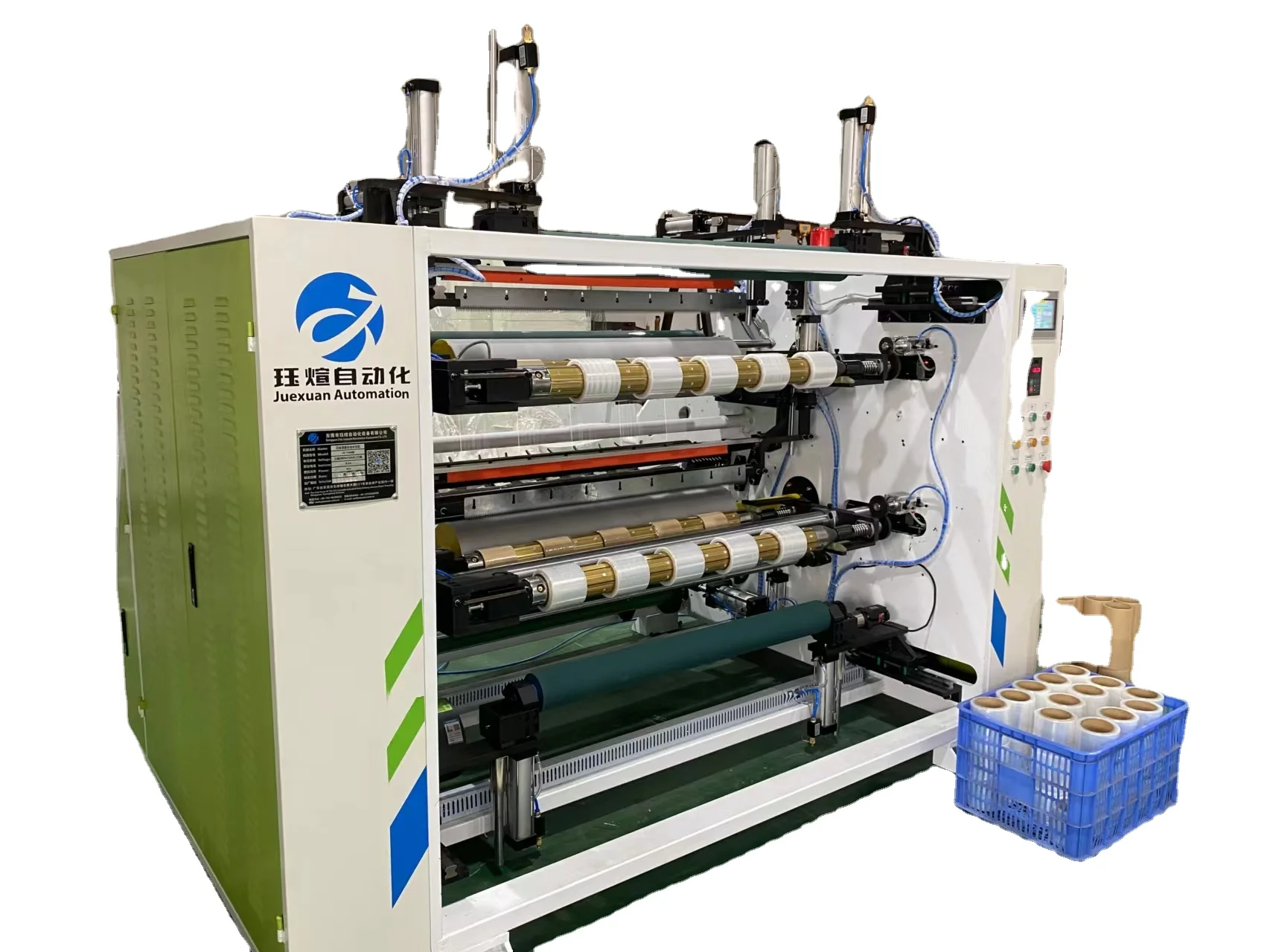 JX-1000 Four-station LLDPE protective film cling film automatic slitting machine stretch film automatic slitter