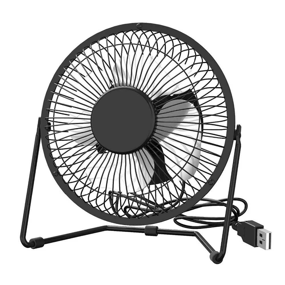 Mini 4 Inch USB desk Fan With 4 metal blade USB floor fan speed control usb desk fan HJ-4UF